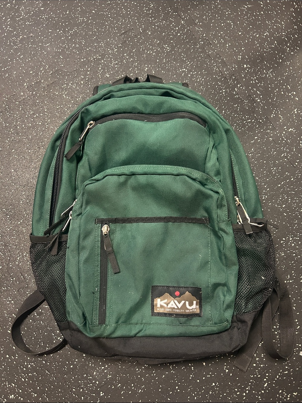 Kavu Dark Green Men's Multi-Compartment Backpack with Black Accents